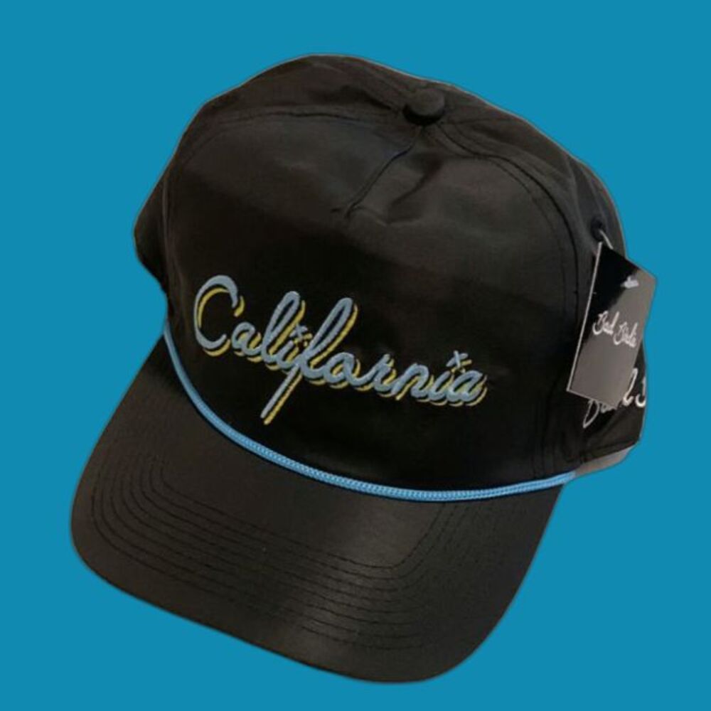 Bad Birdie Brand New "California" Rope Golf Designer Cap Hat - Black/Blue/Yellow